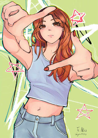 Fanart of Yunjin for my friend, first draft_February 3, 2024